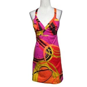 Trina Turk Strappy Fitted Bright Colored Summer Dress Size 2